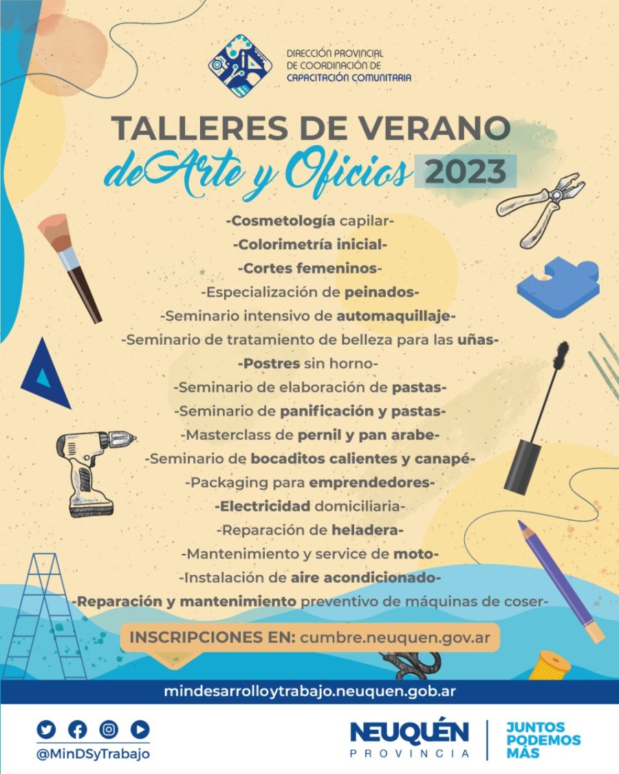 Invitan A Sumarse A Los Talleres De Verano En Arte Y Oficios 2023